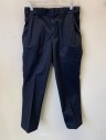 FLYING CROSS, Navy Blue, Poly/Cotton, Solid, Tactical Pants, Rip Stop Fabric, Zip Fly, 1" Wide Belt Loops, 6 Total Pockets Including Zip Pockets at Each Hip, Multiples