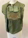 N/L, Olive Green, Cotton, Solid, Sleeveless, Scoop-neck, Right Side Velcro Strap, Front Zip & Velcro Pocket  With  Rubber  Logo Back Pocket  With Velcro  Straps          * USCSS  COVENANT WEYLAND UTAN *